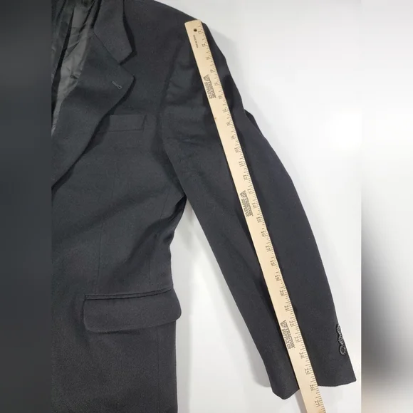 Loro Piana Saks Fifth Avenue Blazer 46L Black 100% Cashmere Sport Coat Jacket